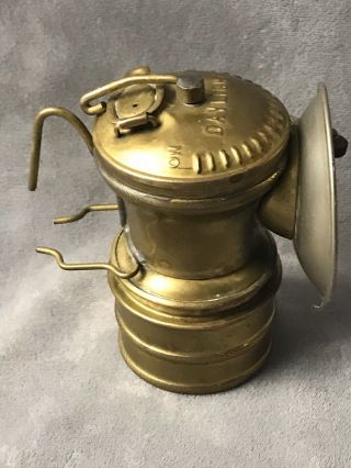 RARE BRASS DAYLIGHT ACETYLENE CARBIDE COAL MINING CAVE MINER LAMP 3