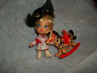 Vintage Liddle Kiddles Calamity Jiddle Doll & Horse Mattel 1965s Complete Set