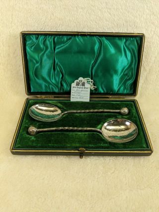 Antique English Silver Plated Jam Spoons Circa 1875 Matching Pair D&a