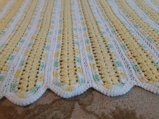 Hand Crocheted Afghan Granny Multi - Color Throw Blanket Nursery Size
