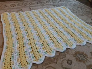Hand Crocheted Afghan Granny Multi - Color Throw Blanket Nursery SIZE 2