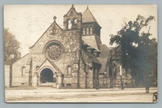 St.  James Episcopal Church Cambridge Ma Antique Photo—richardsonian Romanesque