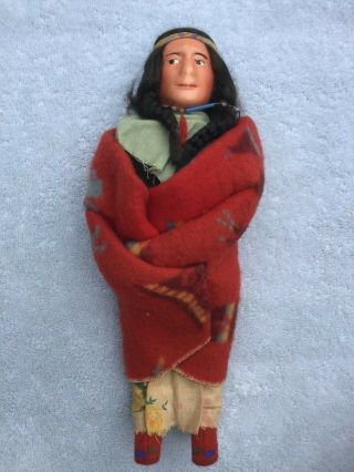 Vintage Native American Indian Skookum Doll With Blanket
