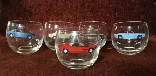 Rare 1960s ? Ford 5 Glass Tumblers