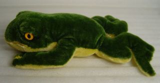 Cute Vintage Steiff Mohair Frog Froggy With Button And Tag