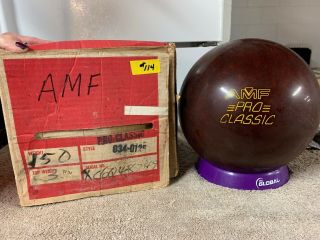 Extremely Rare Amf Pro Classic Bleeder Undrilled Bowling Ball 15 Pounds
