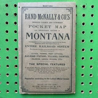 Rand Mcnally Pocket Map Montana Railroad 1910