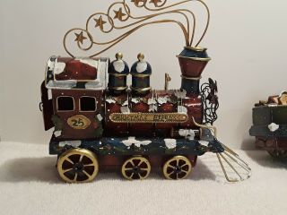 Christmas Express Train Stocking Holder,  Engine,  Toy Car,  EGGNOG Car RARE 3