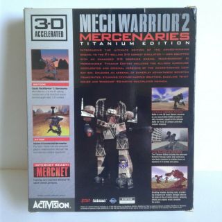 MechWarrior 2 Box PC Game Mercenaries Titanium 3D Accelarated VINTAGE RARE 3