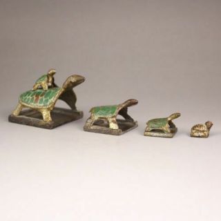 China Cloisonne Bronze Enamel Dragon Turtle Tortoise Combination Seal Stamp