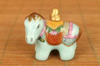 Chinese Old Porcelain Hand Painting Horse Statue Snuff Bottle Gift