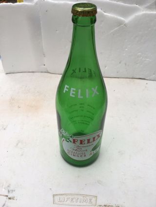 Vintage 1950s Advertising Felix The Cat Soda Pop Bottle Vancouver Bc Rare