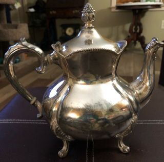 Silver Plated Teapot Simpson Hall Miller C: 1860’s Quadruple Plate Usa 3030
