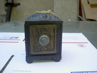 Antique Cast Iron Safe Coin Deposit Bank Combination Lock