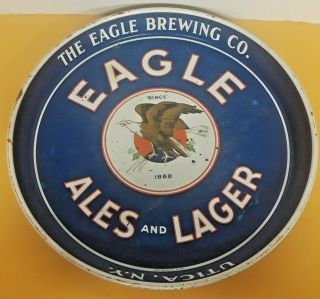 The Eagle Brewing Company Utica Ny Beer Tray Rare Breweriana Collectible Sign