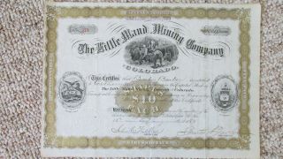 1883 Boulder County Colorado Little Maude Mining Co.  Stock - Uncancelled - Signed