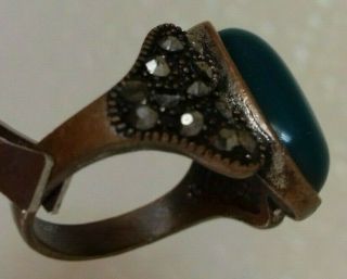 , Rare,  Detector Find,  Post Medieval Roman Bronze Ring With Stone