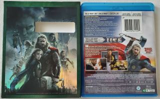 MARVEL THOR: THE DARK WORLD 3D BLU RAY 2 DISCS RARE TARGET EXCLUSIVE SLIPCOVER 2