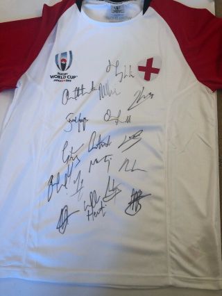 Squad Signed England Rugby World Cup Shirt 2019 Rare Final Rugby Union