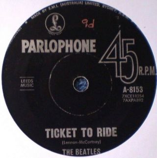 The Beatles - Ticket To Ride/yes It Is " Rare Oz " 45 Rpm