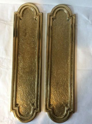 Antique Arts & Crafts Door Push Plates Brass
