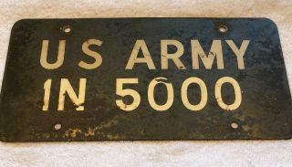 Rare U.  S.  Army Overseas License Plate