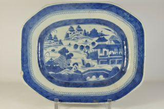 Fine Old Large 13 " Chinese Blue White Willow Porcelain Charger Platter Plate Art