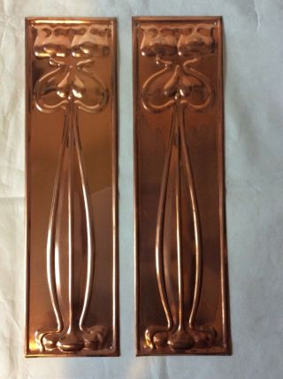 Art Nouveau Door Push Plates Copper