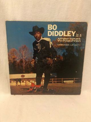 Bo Diddley Is A Gunslinger,  1960 Checker - Lp 2977,  Misspelled " Cadallic” Mono Rare