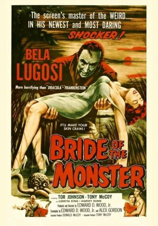 Bride Of The Monster Rare 1955 Ed Wood Jr Cult B Movie A3 Poster Reprint