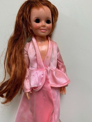 Vintage Ideal " Talky " Crissy 1971 - 1973 Red Grow Hair W Dress Doll