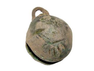 Lovely Ancient Bronze Oval Bell In As Found,  Still Ringing,