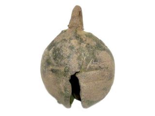LOVELY ANCIENT BRONZE OVAL BELL IN AS FOUND,  STILL RINGING, 2