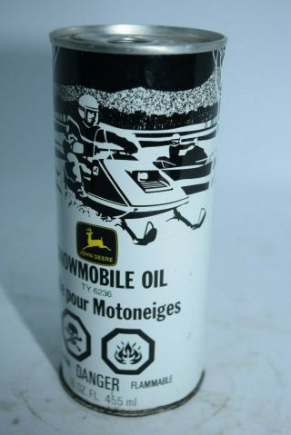 Vintage John Deere Snowmobile Oil Tin Can Full Graphics