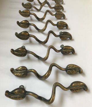 Vintage Brass Leaf Cabinet Drawer Handle Pulls (set Of 10) 45966 Kbc