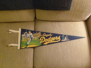 Los Angeles Dodgers 1959 Mid Size Pennant Rated Very Rare High End Grade