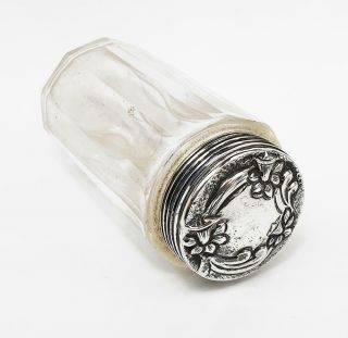 Fine Edwardian Sterling Silver Lidded Cut Glass Dressing Table Jar London 1907