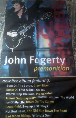 John Fogerty - Premonition.  Rare 2x4 Ft Cloth Record Store Promotional Banner