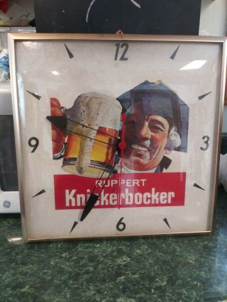 Rare Ruppert Knickerbocker Beer Advertising Clock In Order