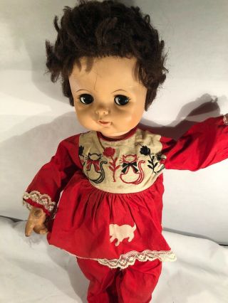 Vintage Eegee Baby Doll W/ Cat Pajamas 18”