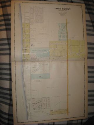 Antique 1905 Cordova Port Byron Hillsdale Rock Island County Illinois Hndclr Map