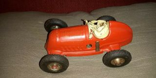 Rare Vintage 1940s GERMANY US ZONE TIN TOY Wind - up Micro RACE CAR GESCHA Patent 2