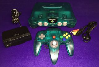 (mb20) Very Rare Nintendo 64 N64 Funtastic Ice Blue System Complete / Fst Shipp