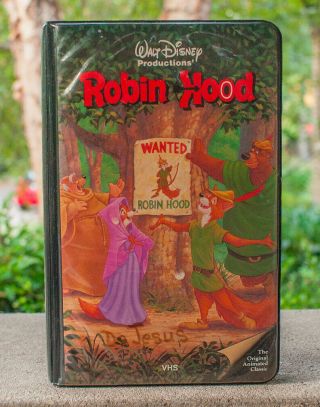 Robin Hood Vhs Black Diamond 228vs Black Clamshell Rare Walt Disney Home Video
