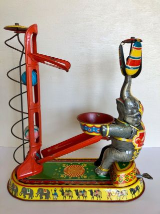 Rare Wind - Up Tin Toy Circus Elephant Made In Germany Great