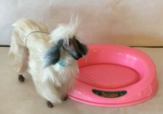 Vintage Barbie’s Dog Beauty Afghan Hound 1979 With Bed,  Collar,  Leash