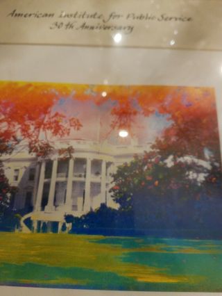 RARE Peter Max THE White House.  mixed media on canvas signed 3