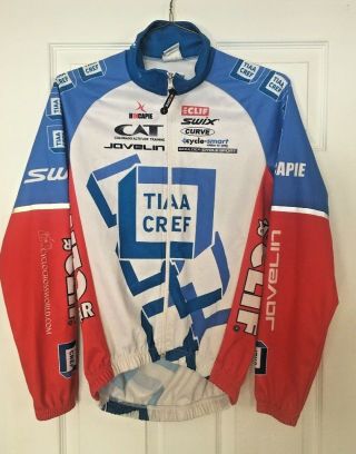 Very Rare Tiaa Cref 5280 Clif Pro Cycling Team Mid Weight Wind Jacket Men 