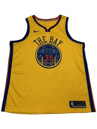 Nike Kevin Durant Golden State Warriors Jersey Size Xl 52 The Bay Rare Yellow