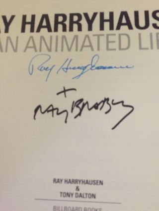 Ray Harryhausen Ray Bradbury Signed By Both An Animated Life Hc Rare